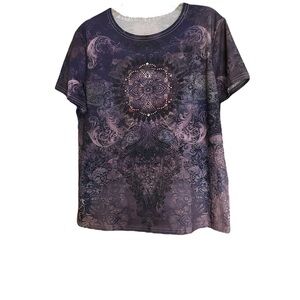 NWOT Women's Purple Patterned Top